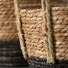 Sullivans Rattan Handled Woven Baskets Set of 2, 12"H & 10.5"H Black - 2 of 4
