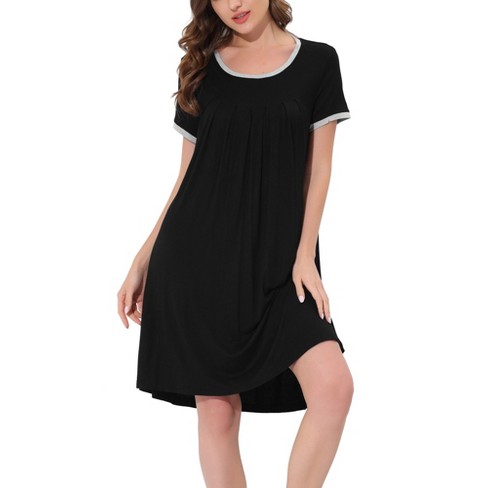  WUJNANG Casual New Night Dress with Chest Pad Women Nightshirt  Soft Nightgown Female Sleepwear Night Wear Dresses,Black-Large : Clothing,  Shoes & Jewelry