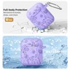 BONGEEK for AirPod Case 2nd 1st Generation Case Cover, Flower Engraved Full Protective Case Soft Silicone Pattern LED Visible,Bluish Violet - 3 of 4