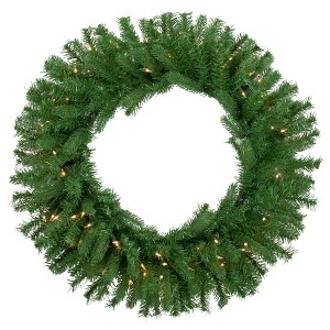 Northlight Pre-Lit Sierra Noble Fir Artificial Christmas Wreath, 30-Inch, Clear Lights - 1 of 4