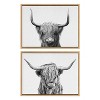Kate and Laurel Sylvie Highland and Highland Cow 2 Framed Canvas by Simon Te of Tai Prints, 2 Piece 18x24, Natural - 2 of 4