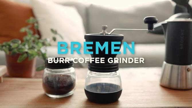 GROSCHE BREMEN Manual Ceramic Conical Burr Coffee Grinder, Spice & Coffee Grinder with Glass Storage Jar, 2 of 14, play video