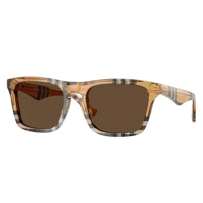 Burberry BE 4434 414673 Unisex Square Sunglasses Check Sand 57mm