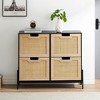 Entryway Shoe Organizer Cabinet with 4 Drop-Front Drawers ¨C Freestanding Narrow Shoe Storage with Steel Legs - 3 of 4