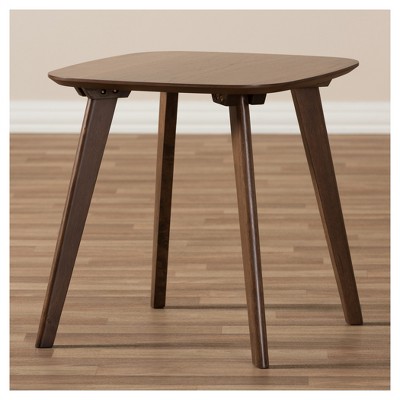 Dahlia 24" Square Walnut Wood Mid-Century Modern End Table