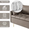 63.8" Modern 3-Seat Sofa Couch with Storage Under Seat Cushion, Comfy Leather Fabric, with 5 Pillows,Memory Foam, for Living Room, Bedroom, Apartment - 4 of 4