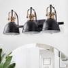 Dewdrop Industrial Black and Bronze 3-Light Bowl Shape Bathroom Vanity Lamp - 2 of 4