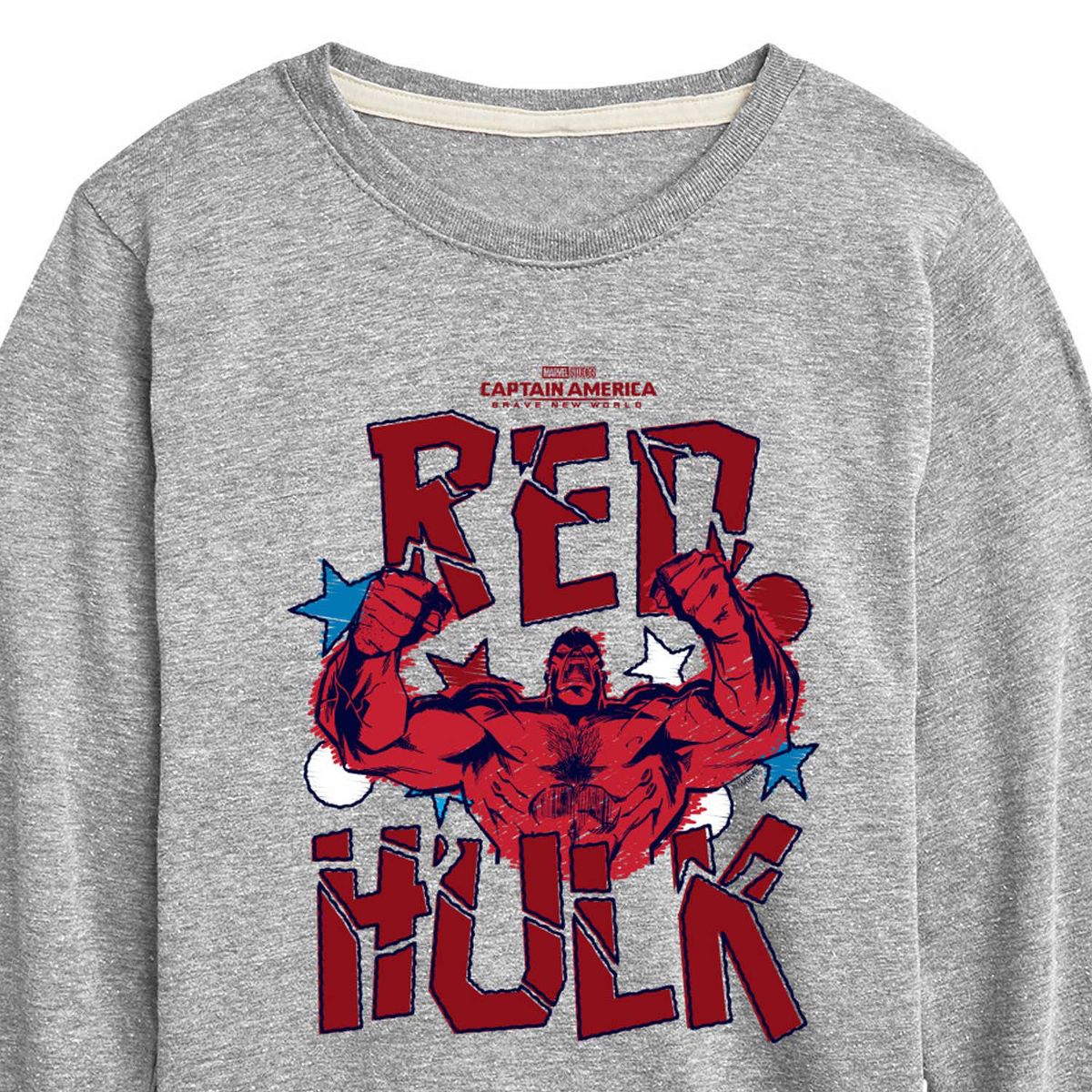 Boys' - Marvel - Captain America Scribble Red Hulk Long Sleeve Graphic T-Shirt - thumbnail 2