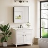 Keonjinn Metal Framed Rectangular Framed Recessed/Surface Mount Medicine Cabinet with Mirror - 2 of 4