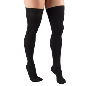 Truform 20-30 mmHg Compression Stockings for Men and Women, Thigh High Length, Dot Top, Closed Toe - 1 of 4