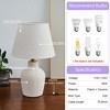 POWLIG 19.4-in Frosted White Ceramic Table Lamp with Linen Shade - 4 of 4