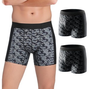 CARER 2PK Incontinence Underwear for Men Washable Leakproof Mens Incontinence Boxer Briefs for Bladder Leakage 80ml Absorbency Reusable - 1 of 4