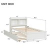 Lycvki Pine Wood Bed with Trundle and Bookcase - 3 of 4