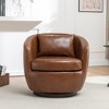 Roundhill Furniture Orenza Modern Faux Leather Swivel Barrel Accent Club Chair - 3 of 4