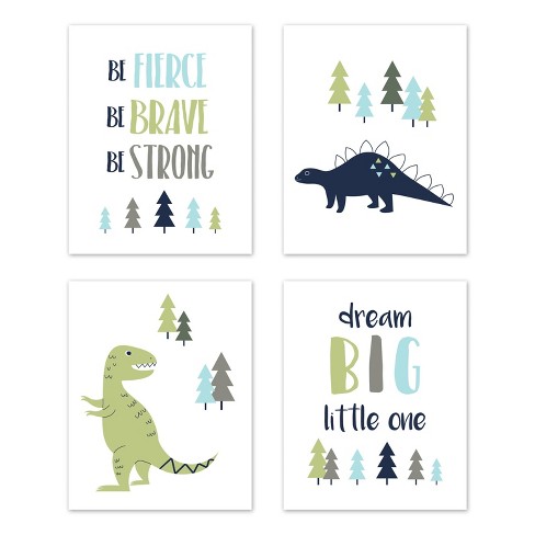 4pc mod dinosaur art prints set sweet jojo designs target