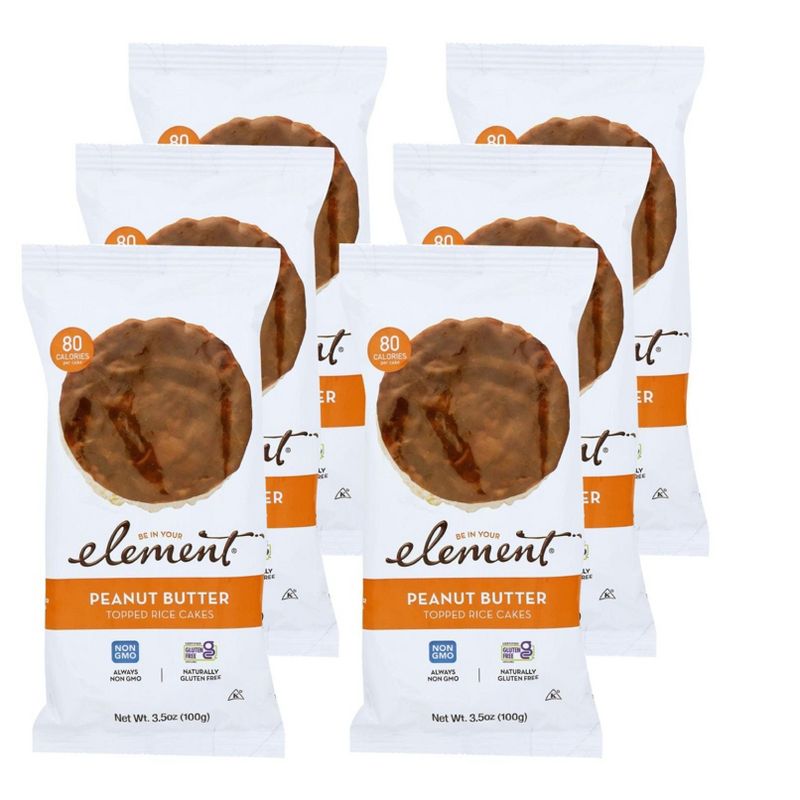 Element Peanut Butter Topped Rice Cakes - Case of 6/3.5 oz, 1 of 7
