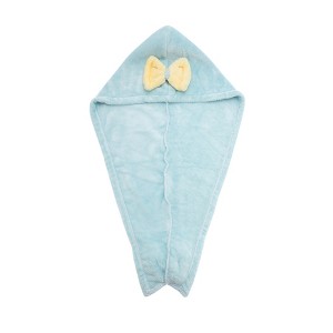 Unique Bargains Water-absorbent Double Bow Hair Towel 1 Pc - 1 of 4