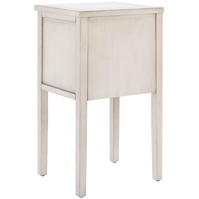 White Lacquered Ash and Elm 2-Drawer Accent Table