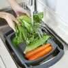 Colander collapsible, Colander Strainer Over The Sink Vegetable Fruit Strainer Basket (6 Quart) with Extendable Handles - 3 of 4