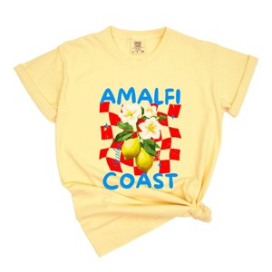 Amalfi Coast Red Checkerboard - Women's Garment Dyed Graphic T-Shirt - 1 of 4