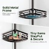 HAMITOR Shower Caddy Tension Pole：4-Tier Rustproof Bathroom Corner Shelf for Renters 47 121inches Adjustable Bathtub Organizer with Soap Holder large - 2 of 4