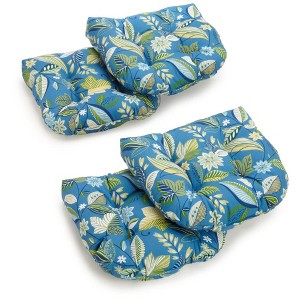 Blazing Needles, 19-inch U-Shaped Spun Polyester Outdoor Tufted Dining Chair Cushions (Set of 4) - 1 of 1