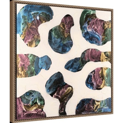 Abstract Multicolor Canvas Print with Bronze Frame, 22x22