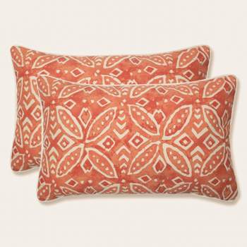 2pk Merida Pimento Rectangular Throw Pillows Orange - Pillow Perfect