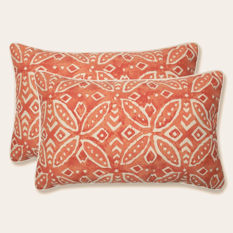 2pk Merida Pimento Rectangular Throw Pillows Orange - Pillow Perfect, 1 of 6