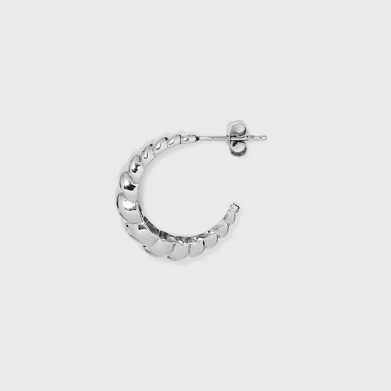 Silver Plated Brass Tapered Twist Hoop Earrings - A New Day&#8482; Silver, 2 of 3