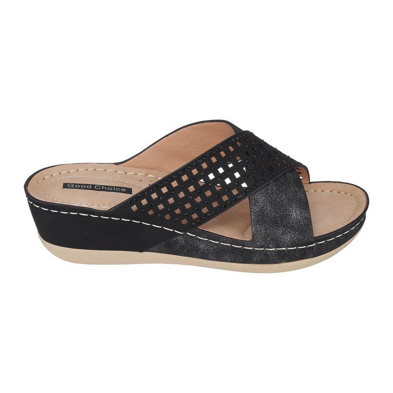 GC Shoes Isabella Embellished Comfort Slide Wedge Sandals, 2 of 6