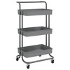vidaXL 3-Tier Kitchen Trolley Gray 16.5 in.x13.8 in.x33.5 in. Iron and ABS - 2 of 4