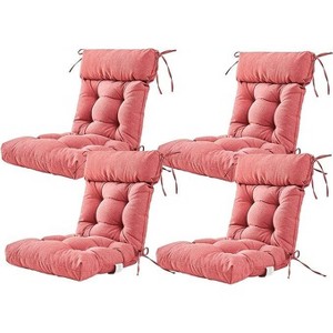 ARTPLAN Patio Chair Cushion,Tufted Adirondack Outdoor Chair Cushion,Wicker High Back Outdoor Seat Cushion,Set of 4,21"X21"X4" (4 Pack) - 1 of 4