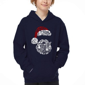 LA Pop Art Santa Pics - Boy's Word Art Hooded Sweatshirt - 1 of 4