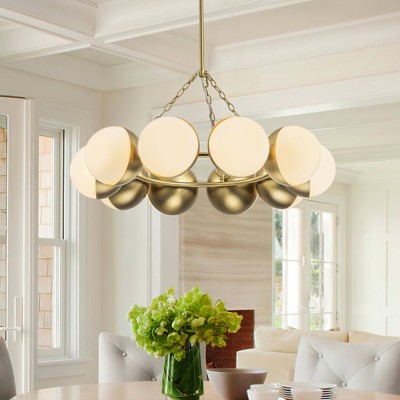 LLHZSY 10 - Light Dimmable Gold Sputnik Modern Round Globe Chandelier - W33 43/50"