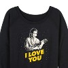 Women's - Star Wars - Valentine Princess Leia I Love You Lightweight French Terry Wide Neck Long Sleeve Shirt - 2 of 4
