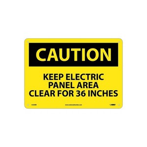 National Marker Caution Signs; Keep Electric Panel Area Clear For 36 Inches 10X14 Rigid Plastic - 1 of 1