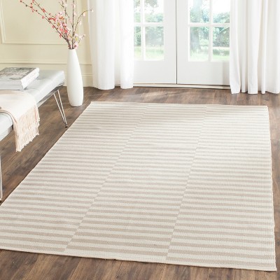 Montauk 3' x 5' Ivory and Light Grey Handwoven Cotton Rug