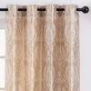 Chanasya 2pk Damask Pattern Jacquard Room Darkening Window Curtain Panels - Set of 2 - 4 of 4