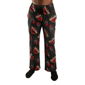 Jurassic Park Movie Logo Mens Black All Over Print Sleep Pajama Pants - 1 of 1