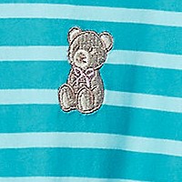 teal stripe teddy bear