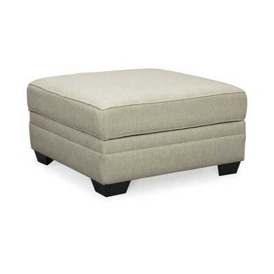 Signature Design by Ashley Luxora Contemporary Ottoman With Storage, Bisque