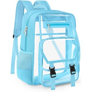Heavy Duty Clear Backpack, Large Capacity Bookbag with Reinforced Straps for Security, College, and Travel - 1 of 4