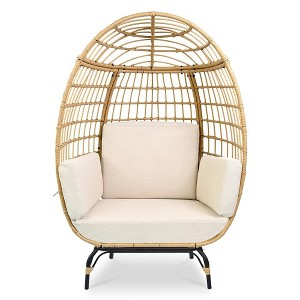 SereneLife Wicker Egg Chair with Cushions - 1 of 4