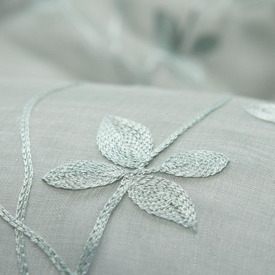 Sage Embroidered Vine Sheer Polyester Window Curtains, 52" x 96"
