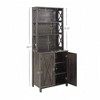 Kitchen Storage Cabinet, Buffet Cabinet With Stemware Hanger, Open Shelves, Doors Microwave Stand Storage Cabinet, Free Standing Coffee Bar Station - 3 of 4