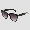 Women's Shiny Plastic Square Sunglasses with Gradient Lenses - Universal Thread™ Black: Scratch-Resistant, UV Protection - 3 of 4