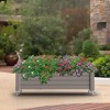 VisioGear Raised Garden Bed, Rectangle Planter with 4 Wheels, Mobile Garden Planter for Backyard, Brown, 43.3"*17.7"*17.56" - 2 of 4