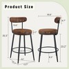 KTMBDW Bar Stools Set of 2, Ergonomic Modern Counter Stools with Upholstered Cushions and Footrest, Barstools for Bar, Kitchen, Dining Room - 4 of 4