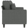 vidaXL 2-Seater Sofa in Dark Gray- Comfortable Living Room Furniture with Sturdy Metal Frame and Polyester Fabric❱ - 3 of 4